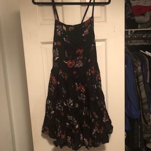 Free People black floral swing dress